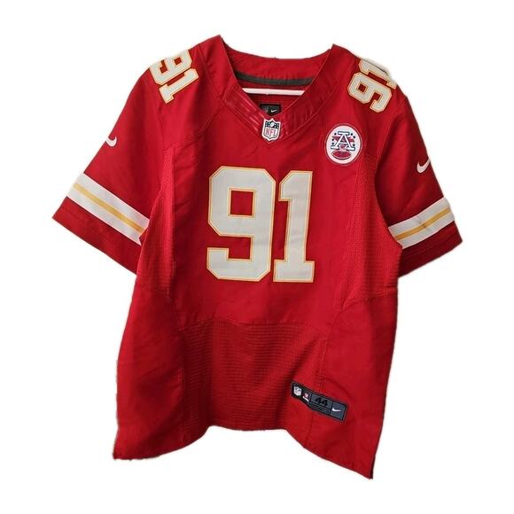 Nike On Field NWT MEN Tamba Hali #91 Jersey Large Red Kansas City Chiefs New - Picture 1 of 9
